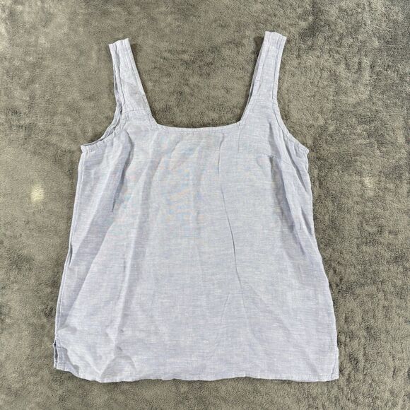 Tahari Tops - Tahari 100 % Hemp Women's Square Neck Powder Blue Tank Top Darts at Bust XS